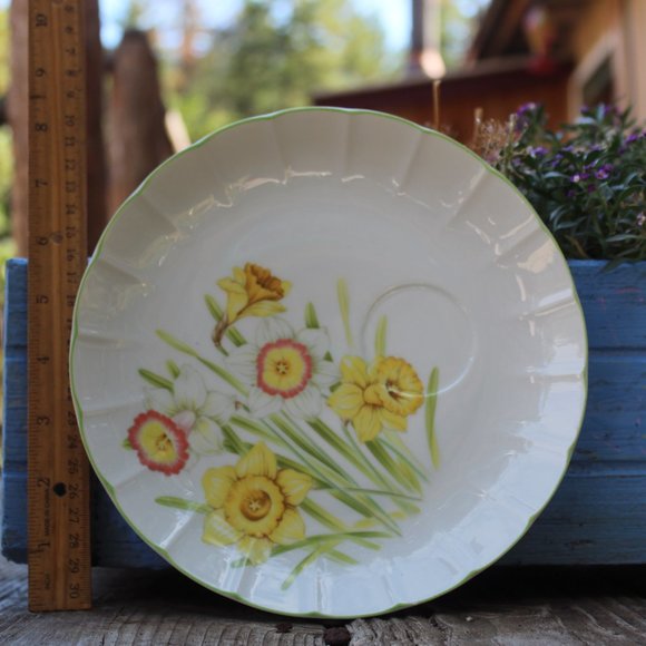 1950s MCM Vintage Flower Coffee Tea Mug Matching Plate Complete Set of 4 - Picture 11 of 16